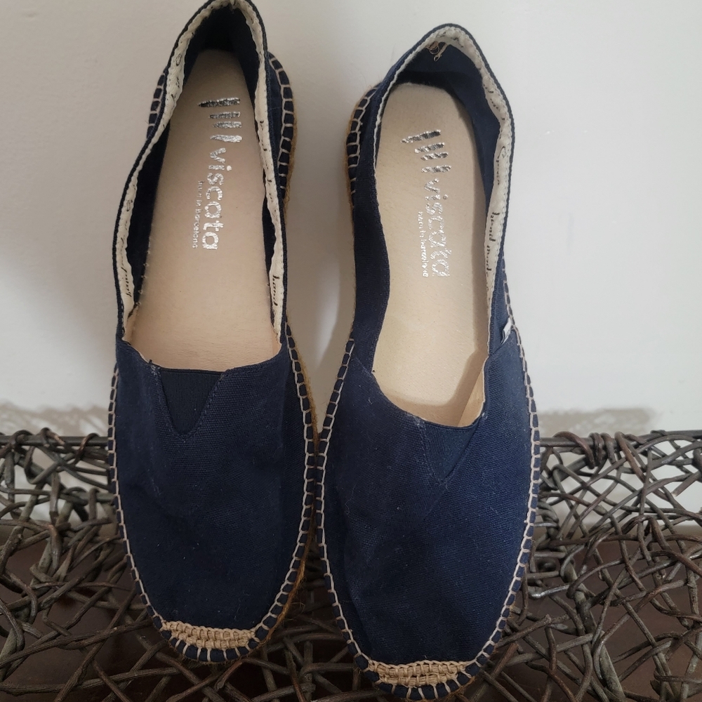 Viscata Men's Espadrille Flats Sitges Blue Canvas Size 12 - Picture 4 of 11